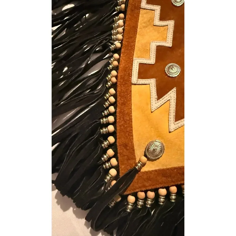 Cripple Creek Vintage Western Style Long Fringed Shawl/vest